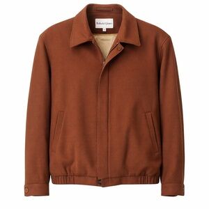 Bullock & Jones 100% Cashmere Jacket Silk Lined XXL Brown Luxury Zip Coat NWOT